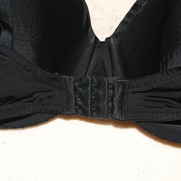 Warner's 40C Zebra Print Padded Bra Triple Hook Latch Back Shiny Black EUC - Picture 3 of 5